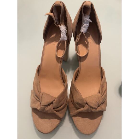 LOFT Tan Knotted Platform Heels Size 9.5 NEW - Picture 4 of 9